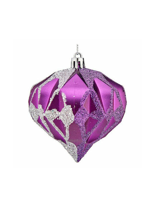 Krist+ Christmas Plastic Set Ornaments Purple 9x8cm 12pcs