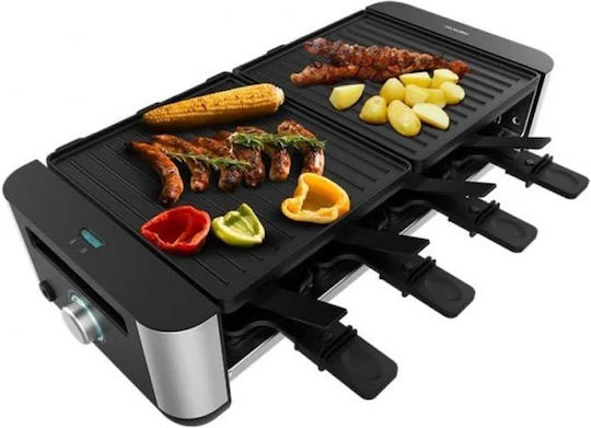 Cecotec Cheese&grill 16000 Inox Black Tabletop Electric Grill Raclette Grill 1400W Inox with Adjustable Thermostat 40cmx22cmcm