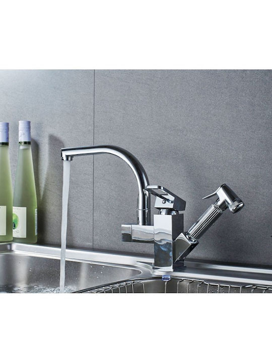 Qd612 Kitchen Faucet Counter with Pull-Out Spray Silver