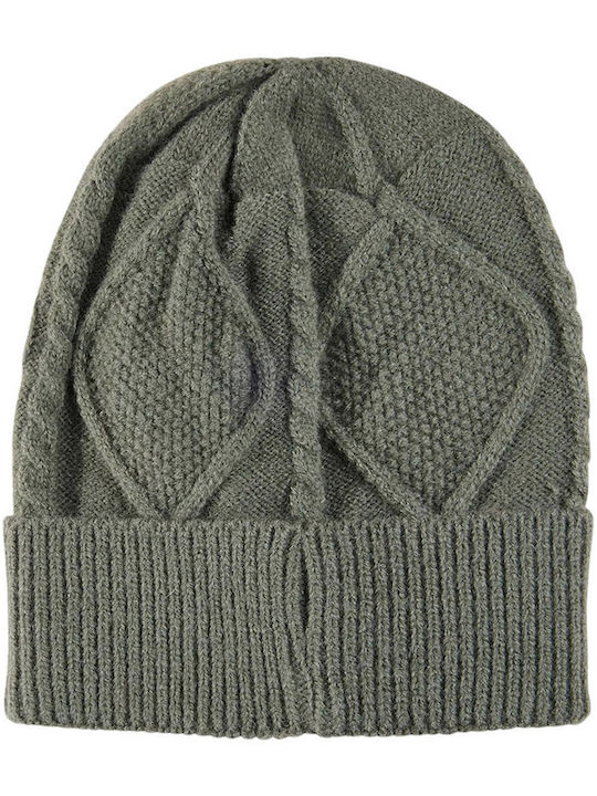 Beanie Γυναικείος Σκούφος Πλεκτός σε Χακί χρώμα