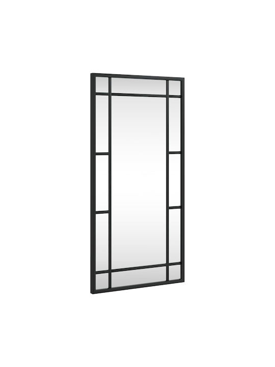 vidaXL Wall Mirror with Black Metallic Frame 60x30cm 1pcs