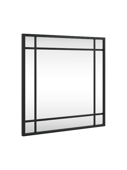 vidaXL Wall Mirror with Black Metallic Frame 40x40cm 1pcs