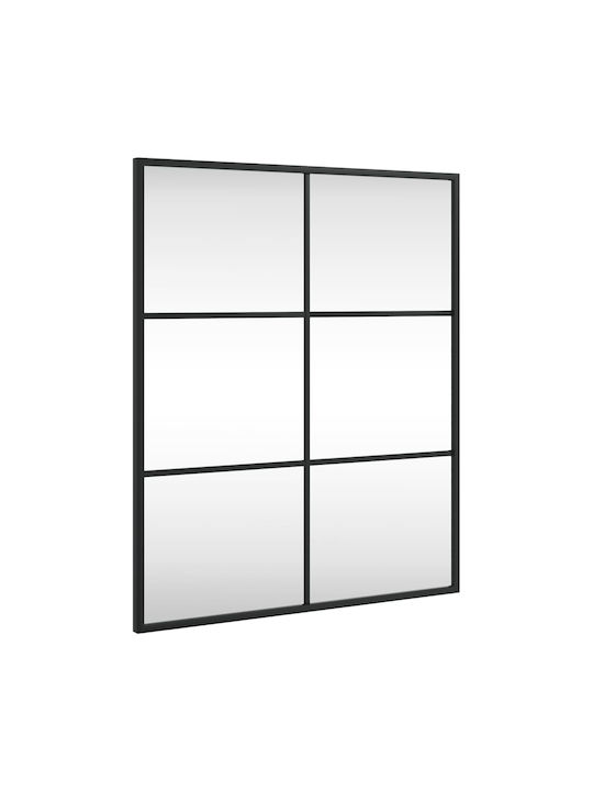 vidaXL Wall Mirror with Black Metallic Frame 60x50cm 1pcs