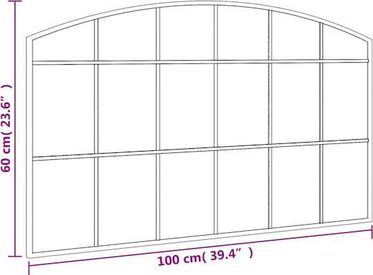 vidaXL Oglindă de Perete cu Negru Ramă din Metalic 60x100cm 1buc