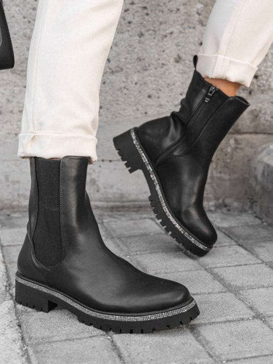 Le Petit Damen Chelsea Stiefeletten Schwarz