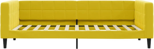 Sofa Bett Einzelbett Mit Stoff bezogen Yellow mit Latten & Matratze 100x200cm