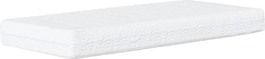 Sofa Bed Single Upholstered with Fabric Yellow with Slats & Mattress 80x200cm