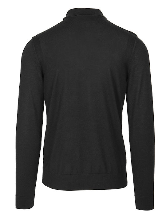 Hugo Boss Men's Long Sleeve Sweater Polo Black