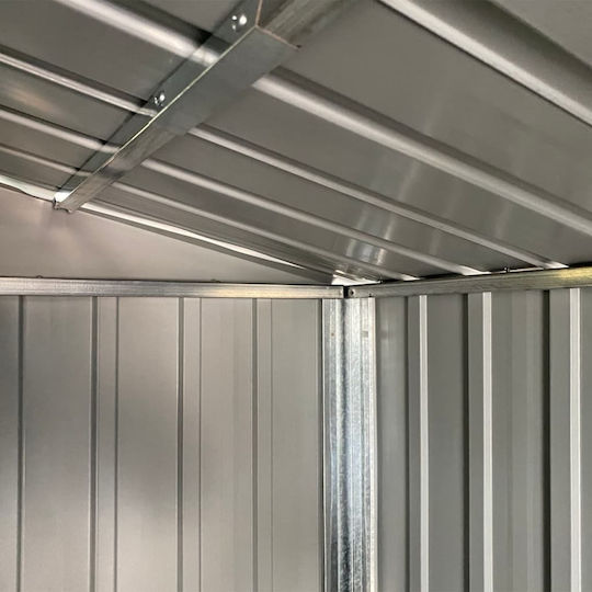 Metallic Garden Shed Galvanized Green with Air Vents L2.77xW0.93xH1.79m