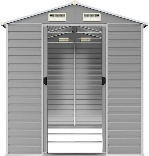 Metallic Galvanized Garden Shed with Air Vents L1.91xW3xH1.98m