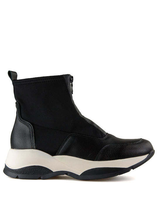 Silia D Ankle Boots with Socks Black