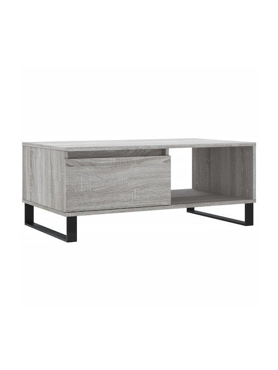 Rectangular Wooden Coffee Table Γκρι Sonoma L90xW50xH36.5cm