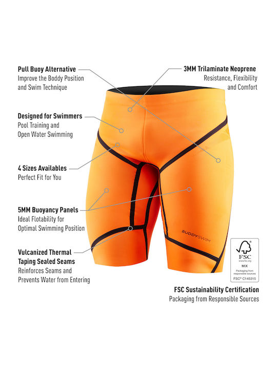 Buddyswim Diving Shorts Orange 3mm Buddyswim Diving Shorts Orange 3mm