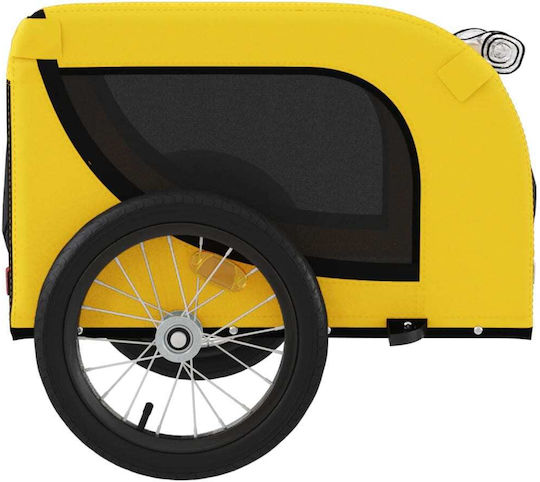 vidaXL Cosul pentru transport câine până la 45kg Galben M124xL66xA65cm.
