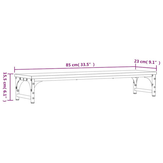 vidaXL Stand Desk Mounted Monitor 85 x 23 x 15,5 cm made of treated wood (834005)