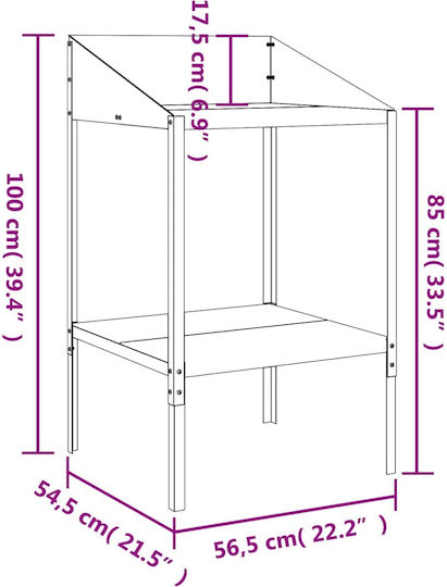 vidaXL Ραφιέρα Γλάστρας Μεταλλική 56.5x54.5 / 100x100εκ.
