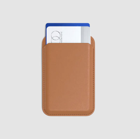 Satechi Vegan-Leather Magnetic Wallet Βάση Γραφείου για Κινητό σε Πορτοκαλί χρώμα