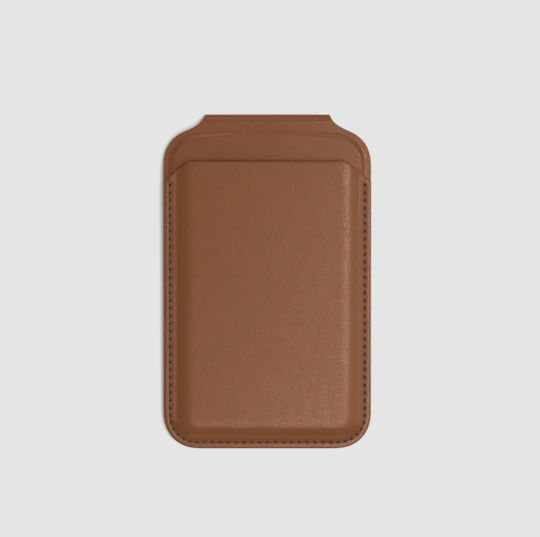 Satechi Vegan-Leather Magnetic Wallet Βάση Γραφείου για Κινητό σε Καφέ χρώμα