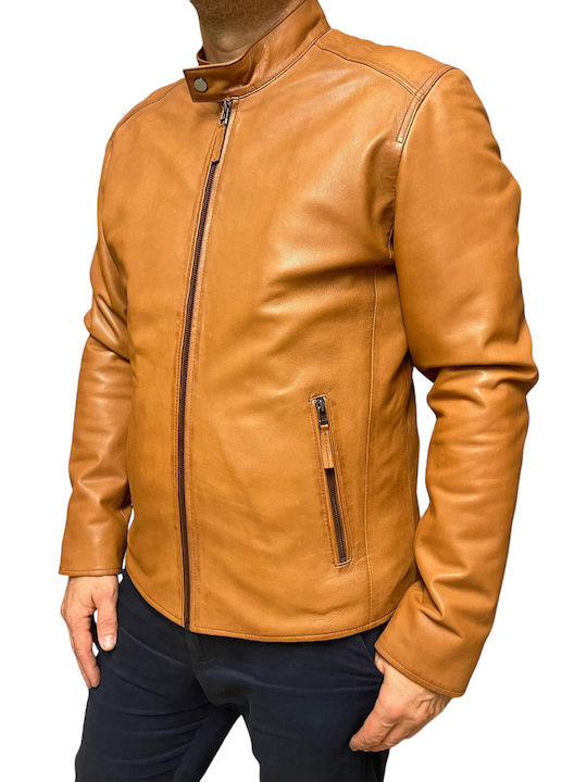 MARKOS LEATHER Herren Winter Jacke Leder Tabac Braun