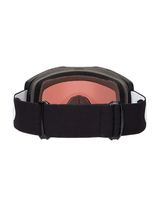 Oakley Fall Line XM OO7103-11 Mască de schi și snowboard pentru adulți, neagră, cu lentilă oglindă roșie