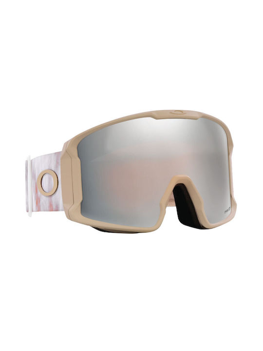 Oakley Line Miner Ski & Snowboard Goggles Kids Beige with Lens in Gray Color