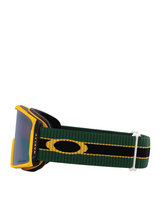 Oakley Line Miner Masca de schi și snowboard Pentru adulți Verde cu Lentilă Fumurie în culoarea Galben