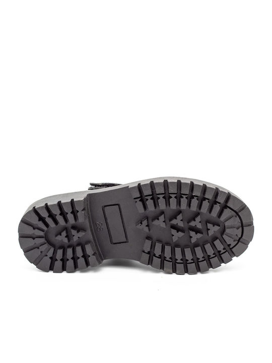 Kids Anatomic Leather Ballerinas with Hoop & Loop Closure Black