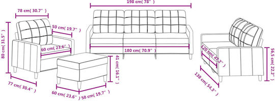 Σετ Σαλονιού 3-Sitzer & 2-Sitzer & Sessel & Hocker