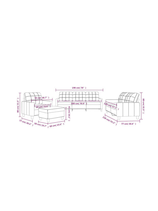 Set de Sufragerie 3 Scaune & 2 Scaune & Fotoliu & Scaun & Taburet