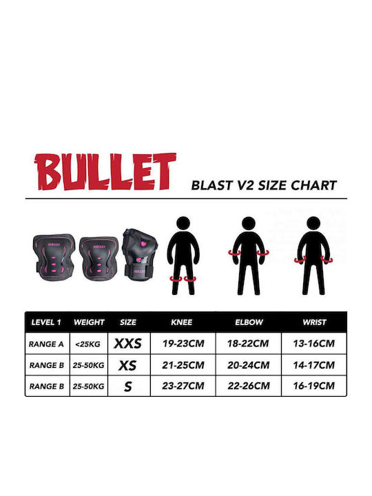 Bullet Children's Protective Gear Set for Rollers Black
