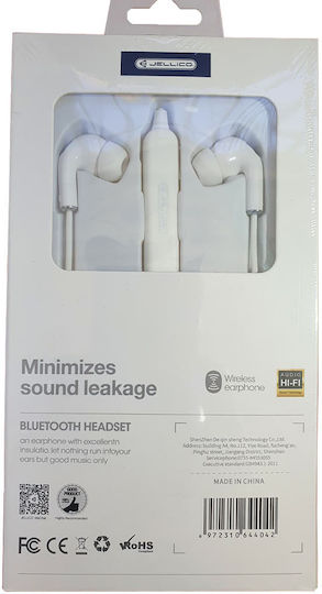 Jellico ST-09 In-ear Bluetooth Handsfree Ακουστικά Λευκά