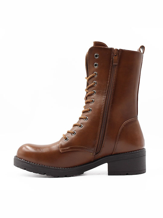 M&M Women's Combat Boots Tabac Brown