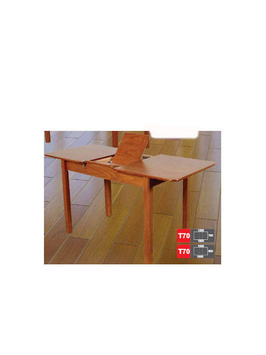 Table Dining Room Extendable from Solid Wood Walnut 120x70cm