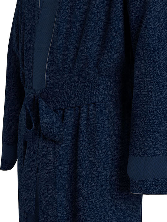 Tommy Hilfiger Bathrobe with Collar Blue - Blue