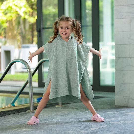 Owli Kids Beach Poncho Green