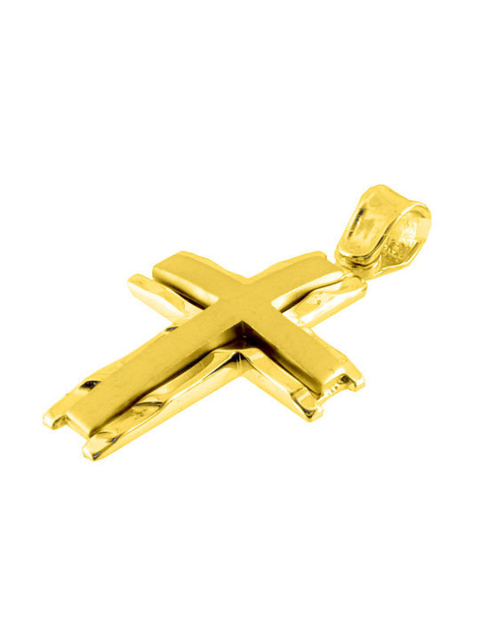 Herren Gold Kreuz 14K mit Kette