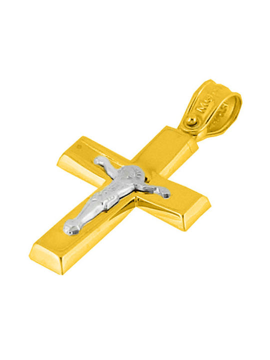 Herren Gold Kreuz 14K mit Kette