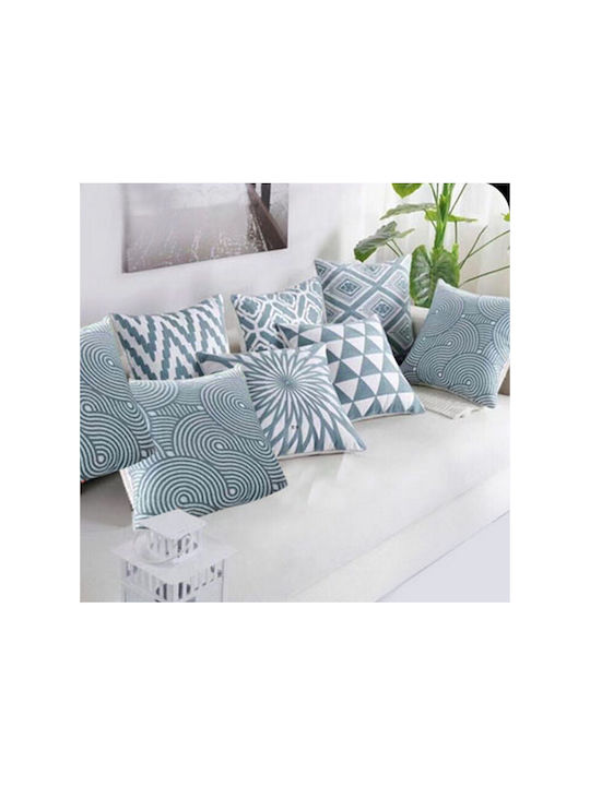 TnS Sofa Cushion Blue White 42x42cm
