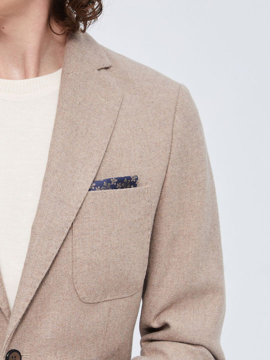 Men's Winter Suit Jacket Slim Fit Brown