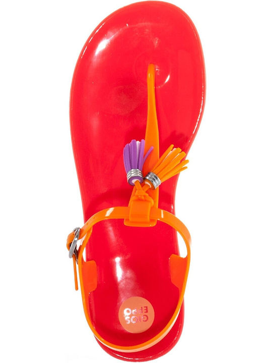 Flip Flops In Sandal Style In Orange Colour