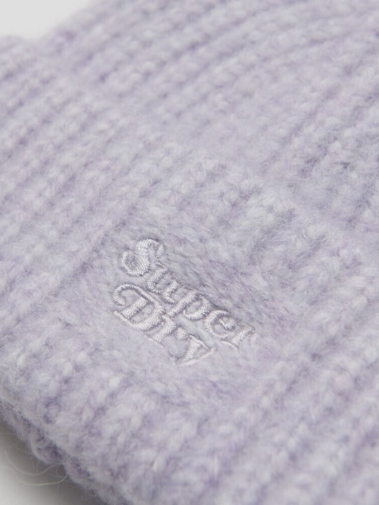 Superdry Ribbed Beanie Cap Purple