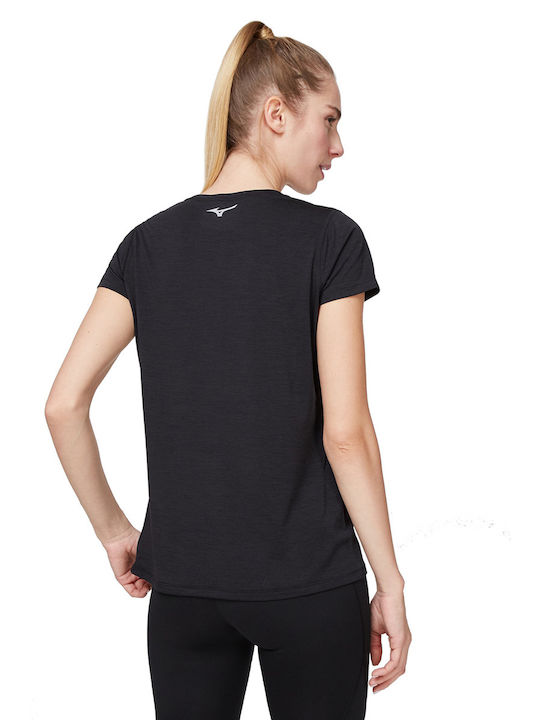 Mizuno Impulse Core Tee Women's Athletic Blouse Short Sleeve Black