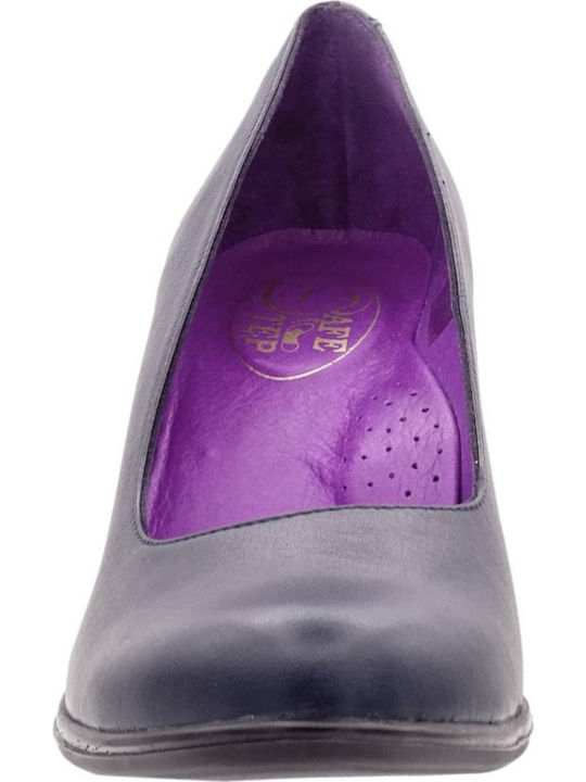 281 Leder Pumps Marineblau