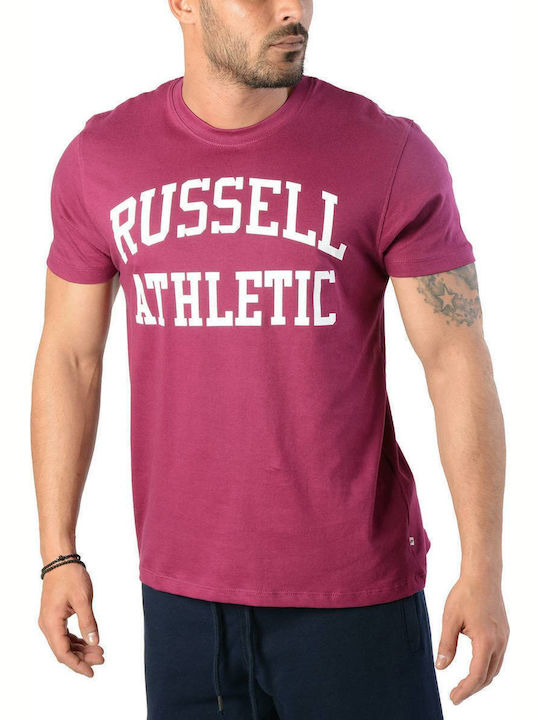 Russell Athletic Crew Αθλητικό Ανδρικό T-shirt Με Λογότυπο Μωβ