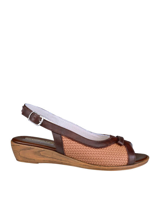 3621 Women's Peep Toe Platforms Brown
