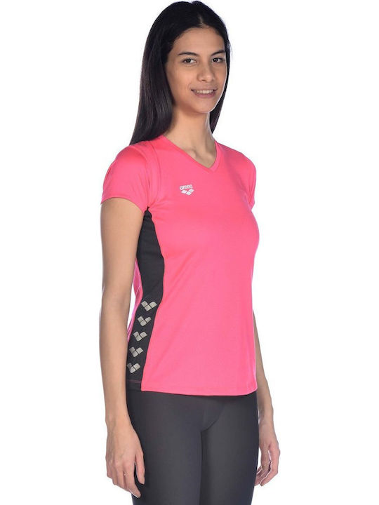 Mesh Solid Bluze Damă Vara Mâneci Scurte cu Decolteu în V Roz