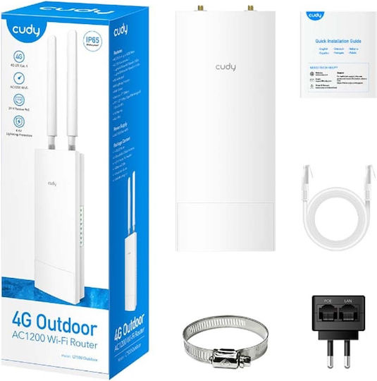Cudy LT500 Outdoor v1 Безжичен 4G Wi-Fi 5 - Wi-Fi 5 с 4 Порта Ethernet
