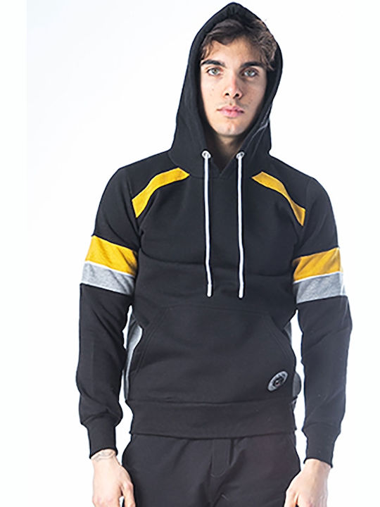 Paco & Co Men's Sweatshirt with Hood and Pockets Black