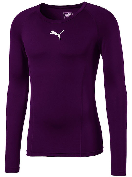 Puma Liga Baselayer Bărbați T-shirt Sportiv cu Mânecă Scurtă Violet