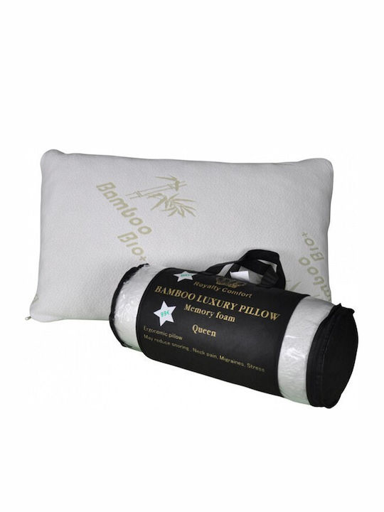 Herzberg Royalty Comfort Bamboo Bed Pillow Memory Foam Anatomic 50.8x76.2cm